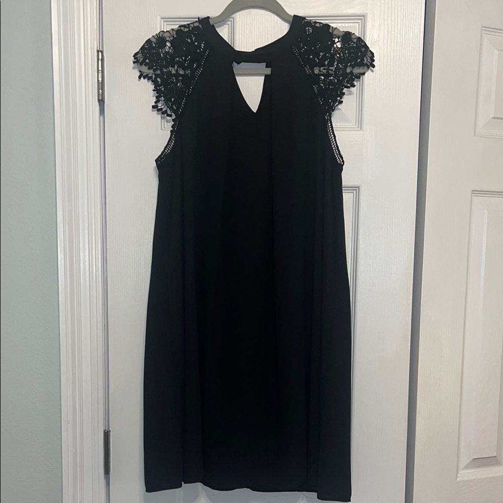 Elegant Black Lace Sleeve Dress